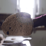 close up of sourdough bread made with whole wheat flour freshly milled